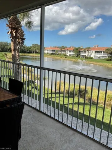 View from lanai with water feature