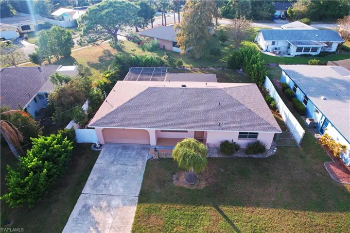 Aerial view of residential area