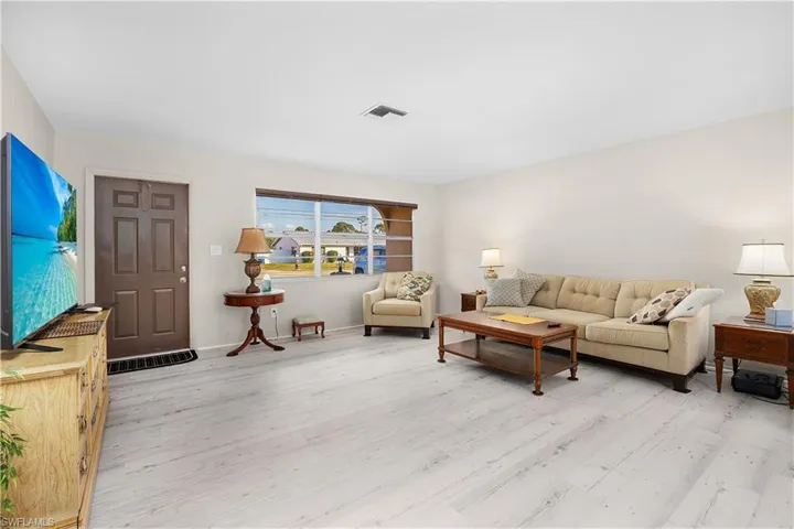Living room featuring light wood-type flooring