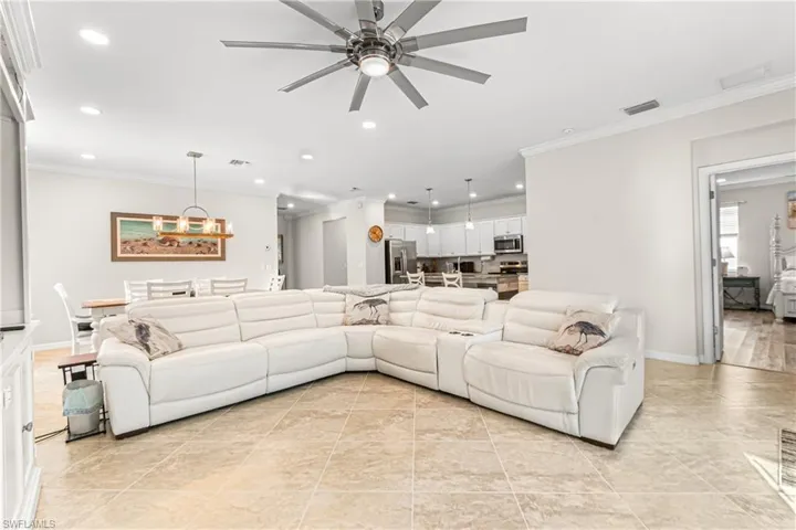 GREAT VIEW OF JUST HOW OPEN THE TREVI FLOOR PLAN IS. NOTE ALL THE ADDED LIGHT FIXTURES THAT MAKES THIS HOME SO BRIGHT.