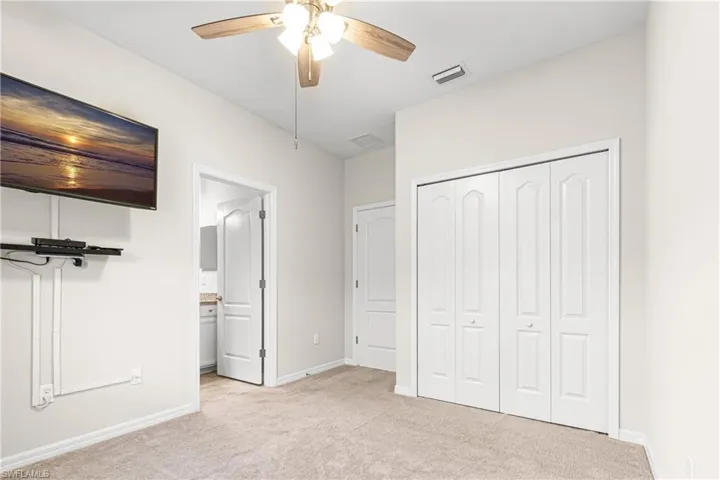 2ND GUEST BEDROOM IS AN ENSUITE WITH IT'S OWN FULL PRIVATE BATHROOM! NOTE: THE T.V. IN THIS ROOM REMAINS WITH THE HOME!
