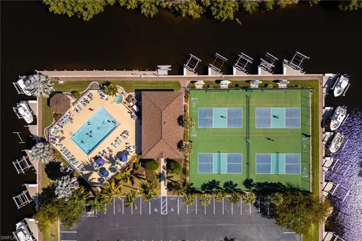 Drone / aerial view of a large body of water