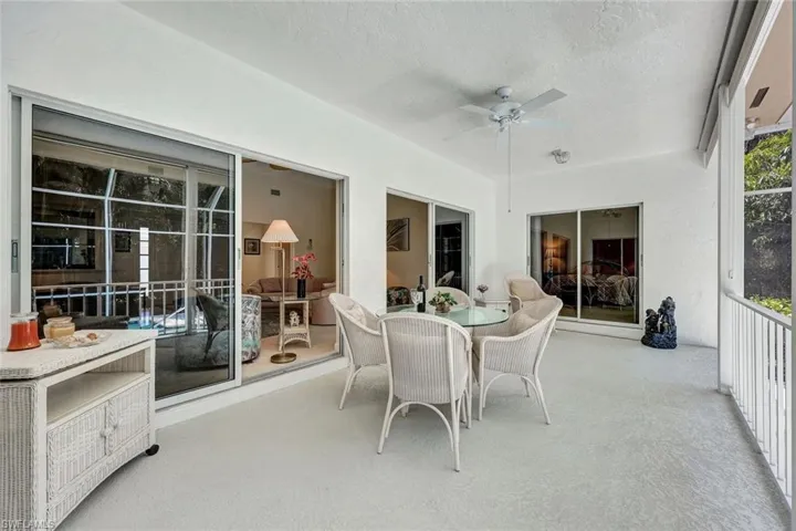 Spacious covered patio portion of lanai