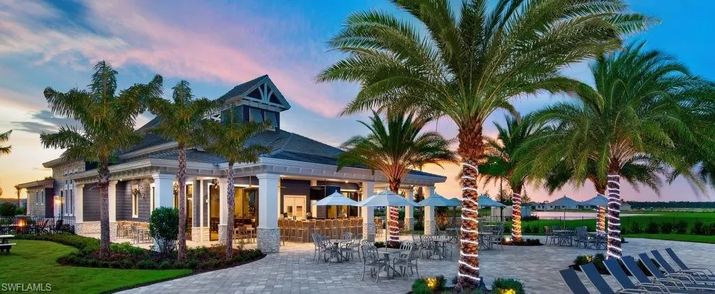 On-site restaurant with outdoor seating and bar area.