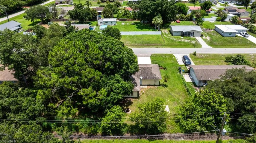 Aerial view of residential area