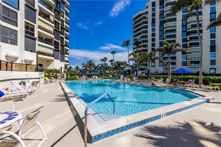 Pool with a patio area