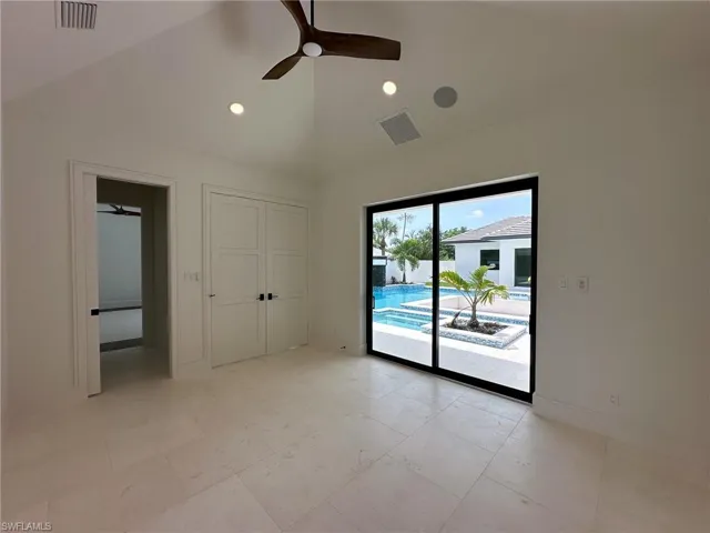 Cabana Bedroom overlooks the pool