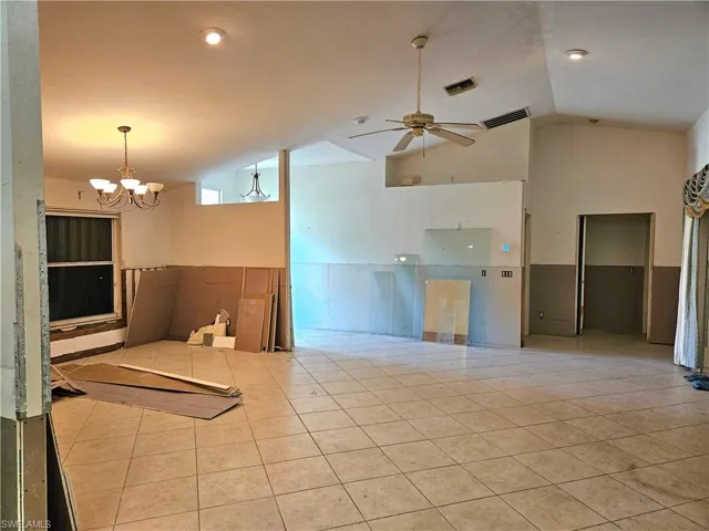 vaulted ceilings, tiled floors