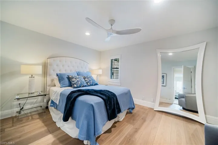 2nd floor Bedroom with wood-type flooring and ceiling fan