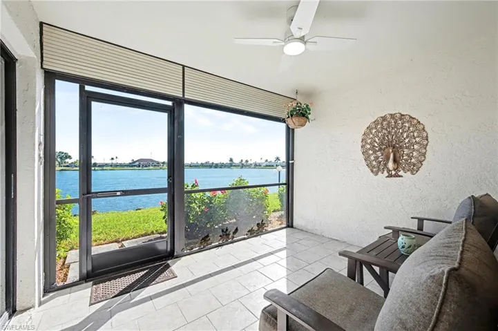 Lanai with manual hurricane shutters