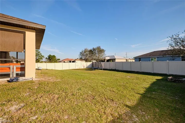Fenced backyard