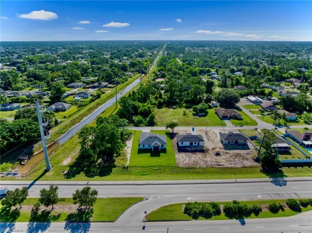 Aerial view of residential area