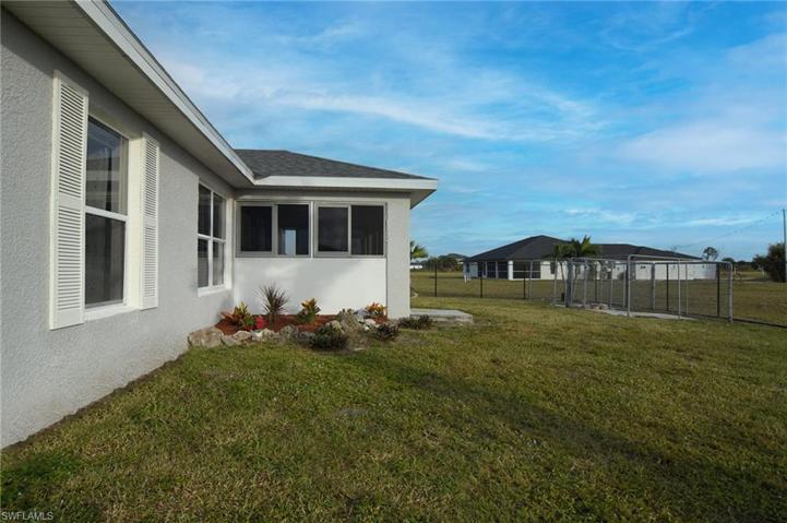 Fully fenced in yard