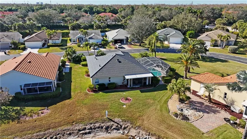 Aerial view of residential area
