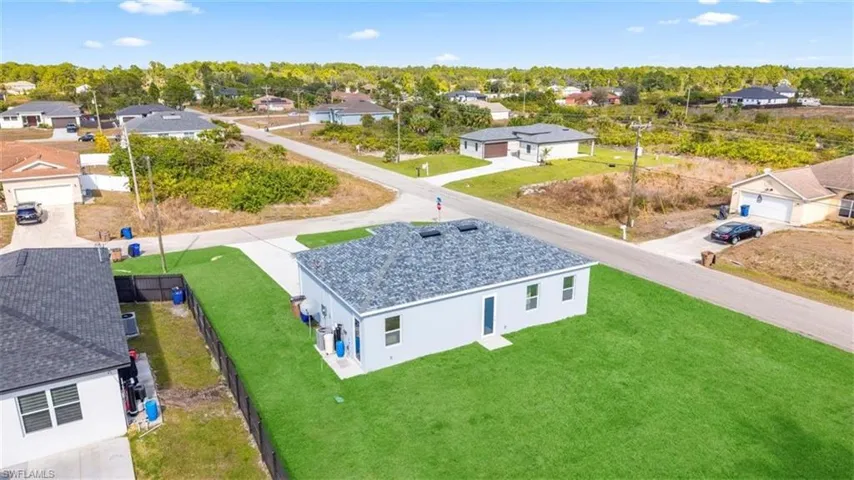 Aerial view of residential area