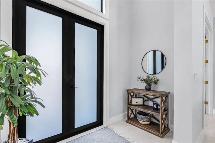 Entryway with french doors