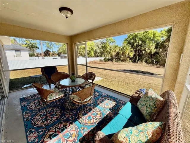Screened lanai overlooking the backyard.