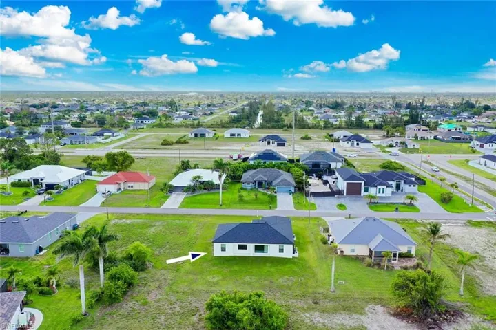 Aerial view of residential area