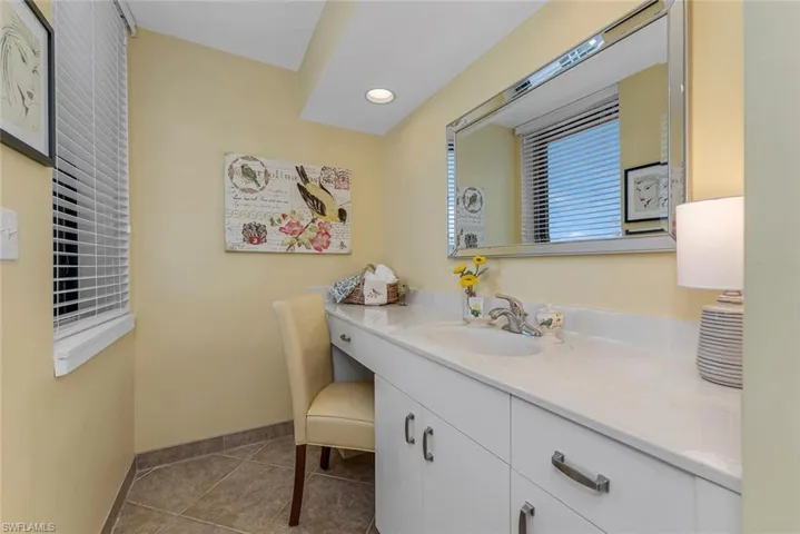 Ensuite Guest Bathroom vanity with extensive cabinet space