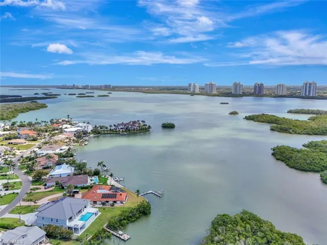 View of urban area with a large body of water