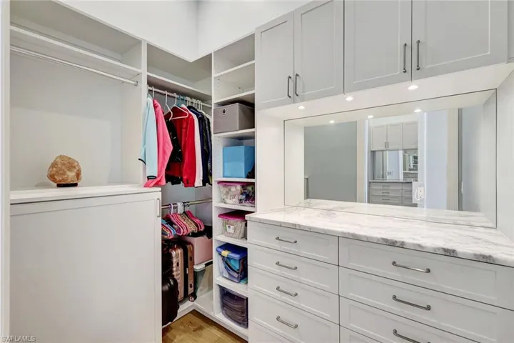 Master Spacious closet with light wood-type flooring