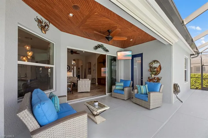 Bamboo ceiling on lanai