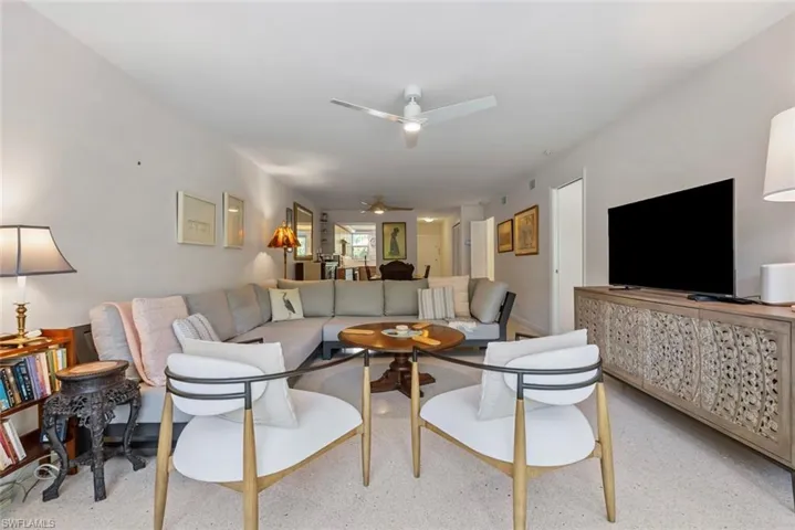 Living room with ceiling fan