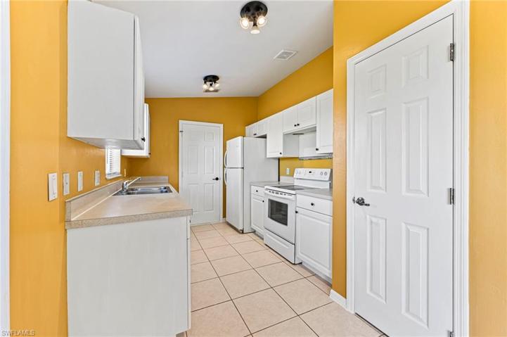 Kitchen sink overlooks the backyard