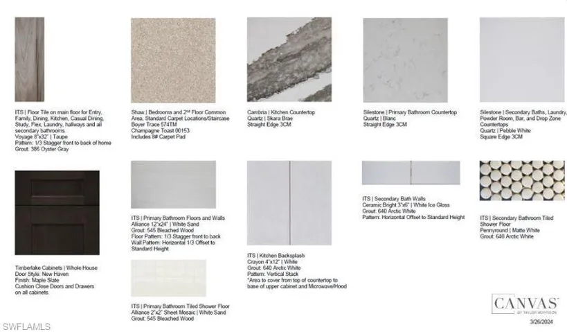 Design Selections.  Home is under construction and selections are subject to change.
