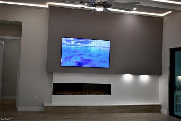 polished concrete is new accent wall color, not a great picture, when you see in person better, repainting color of your choice is okay also, but it adds a nice accent