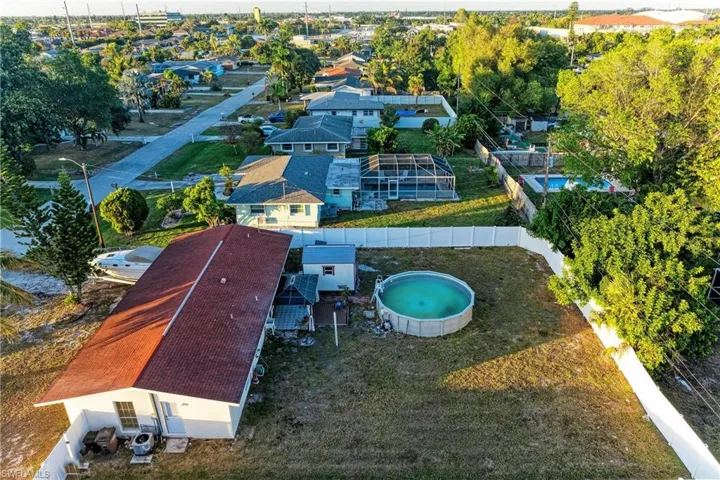 Aerial view of residential area