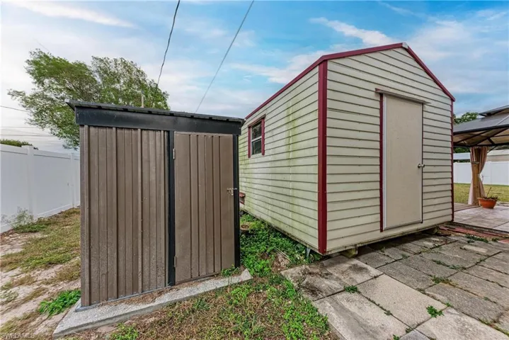View of shed with a gazebo