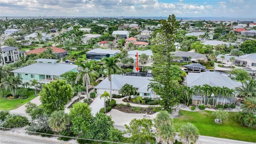 Aerial view of residential area