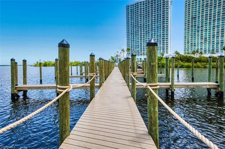 Dock with a water view