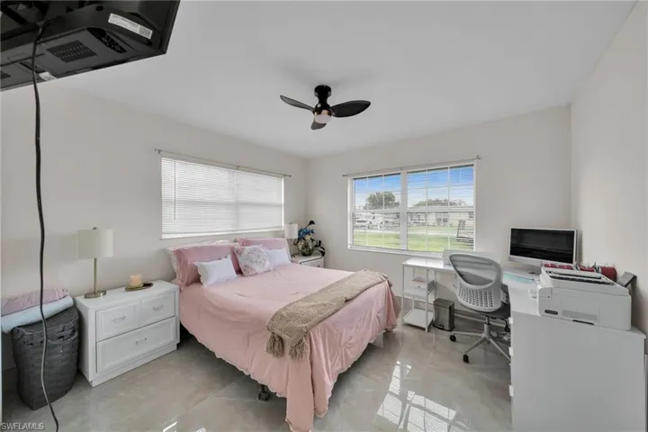 Bedroom featuring ceiling fan