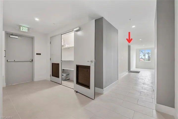 spacious storage adjacent to the unit