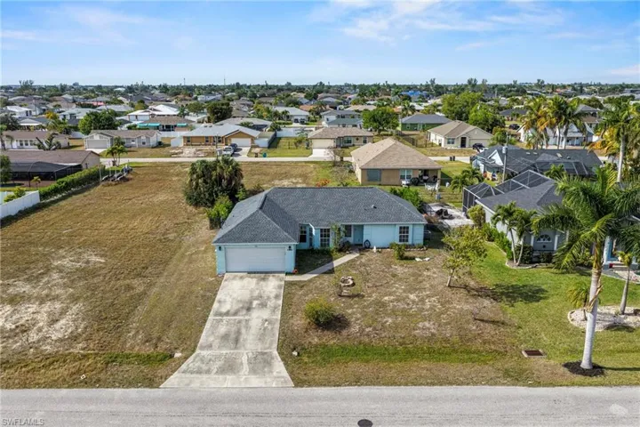 Aerial view of residential area