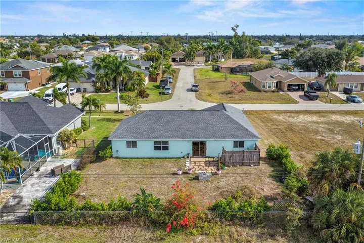 Aerial view of residential area