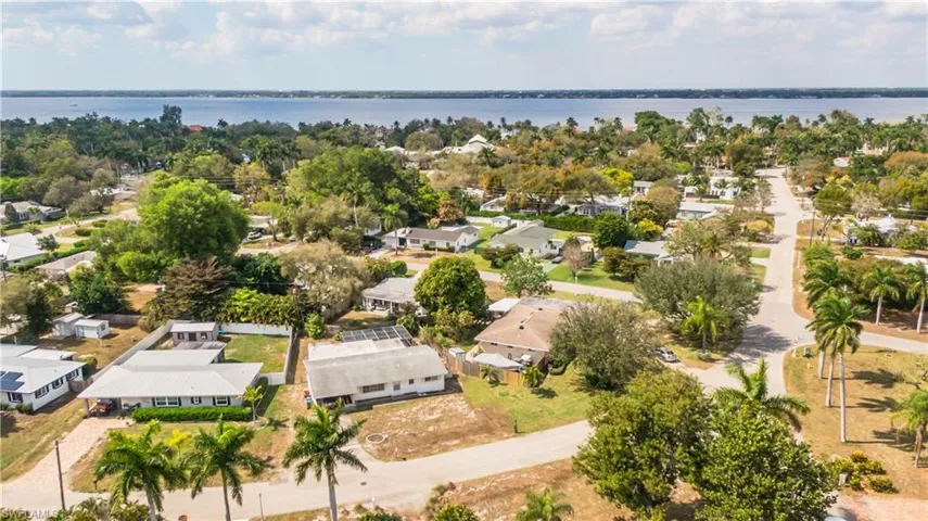 Aerial perspective of suburban area