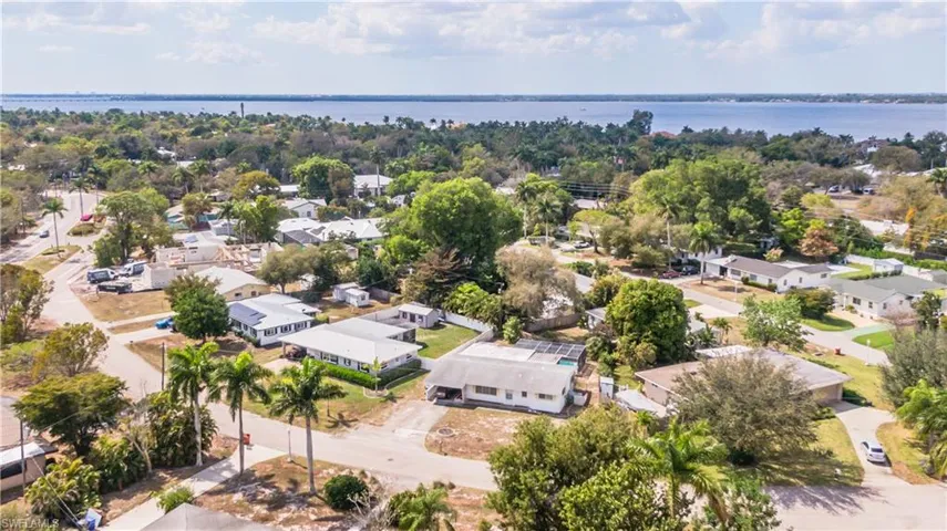 Aerial view of residential area