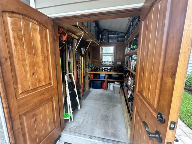 View of storage room with Solid Wood French Doors