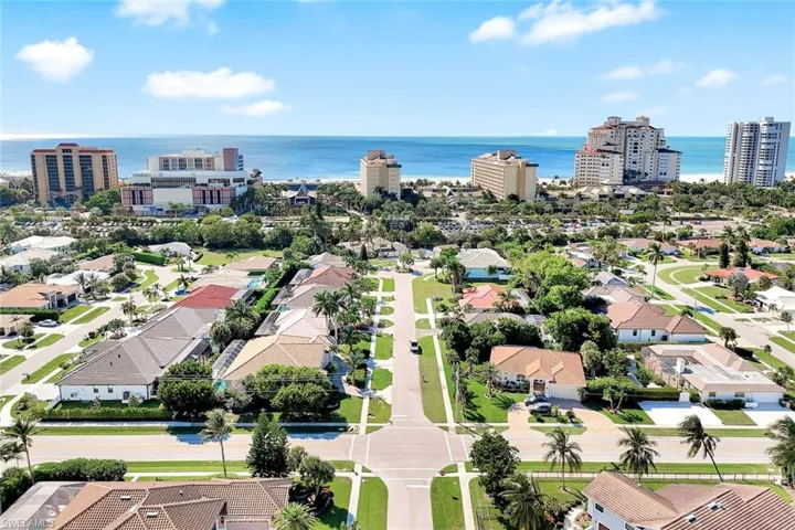 Aerial view of a large body of water