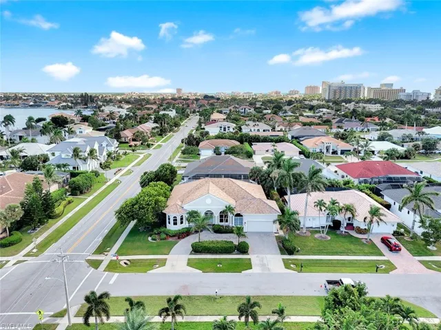 Aerial perspective of suburban area
