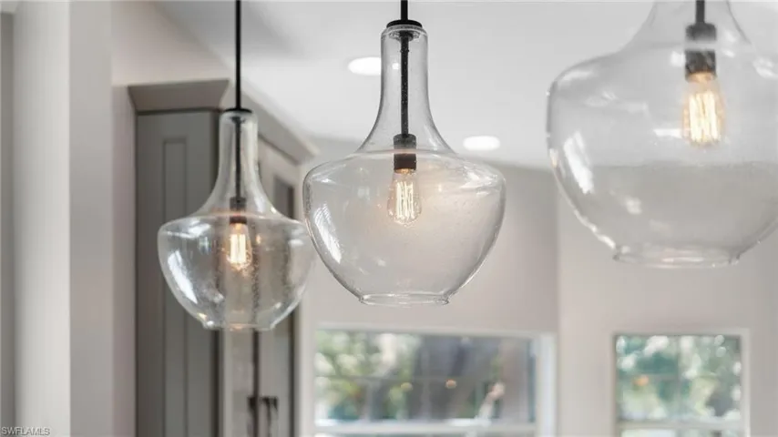 Gorgeous pendants over the kitchen area!