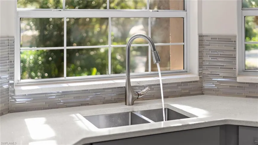 Lovely window overlooking the lush landscaping!