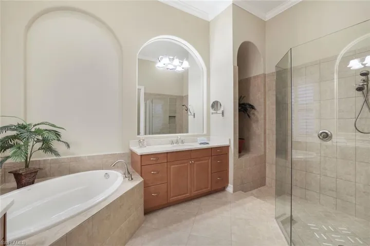 Owner's Bath with Frameless Walk-In Shower