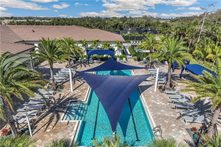 Lap pool with sun shade