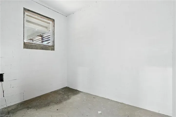 Inside enclosed office space