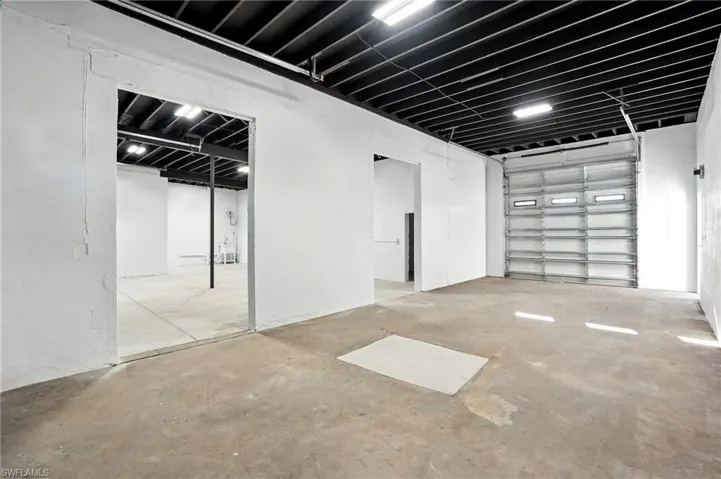 Brightly lit huge open garage space