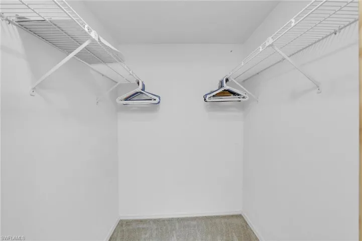 Walk in closet with carpet